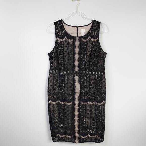 Chico's Black Lace Sleeveless Shift Dress - Picture 2 of 8